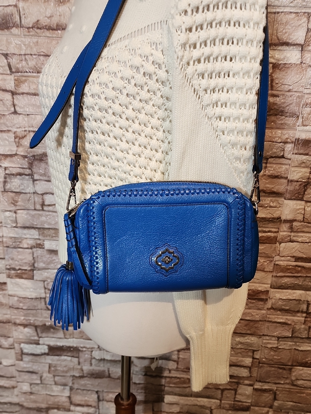 OrYany Blue Leather Crossbody Bag